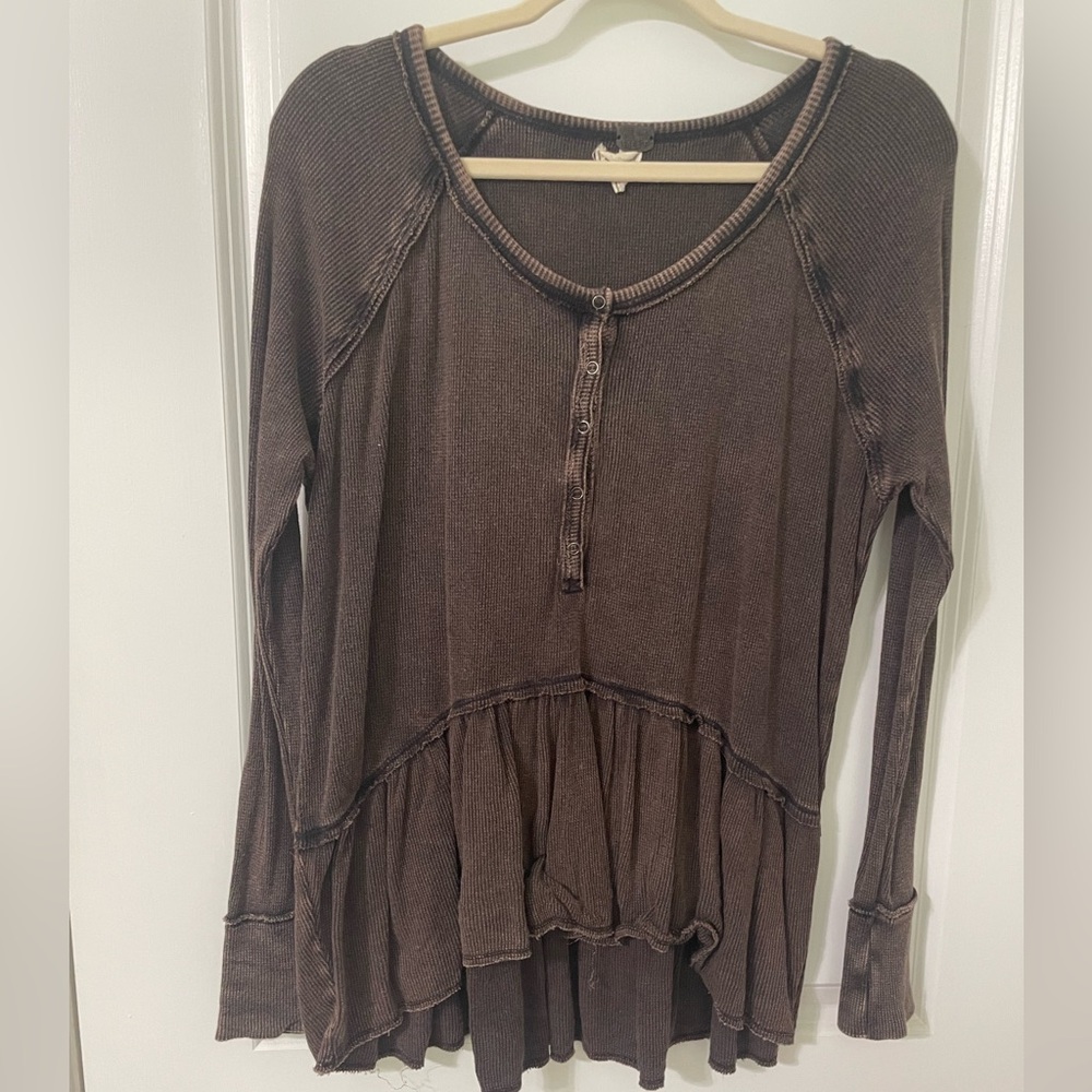 We The Free Brown Long Sleeve Tunic